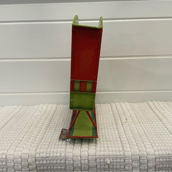 Red, Gold & Green Metal Santa Sleigh Tabletop Holiday Decor - Picture 5 of 15